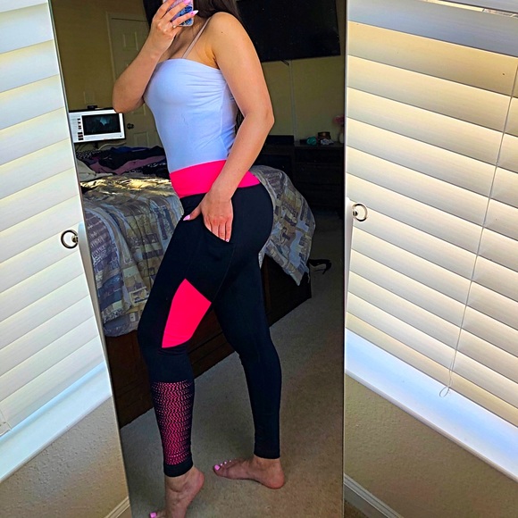 Fila black & pink activewear leggings size S - Picture 3 of 6